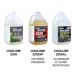 Gamme de lubrifiants de micro-lubrification Coolube d'UNIST : Coolube 2210, Coolube 2210XP extrême pression et Coolube 2210AL pour aluminium et acier inoxydable